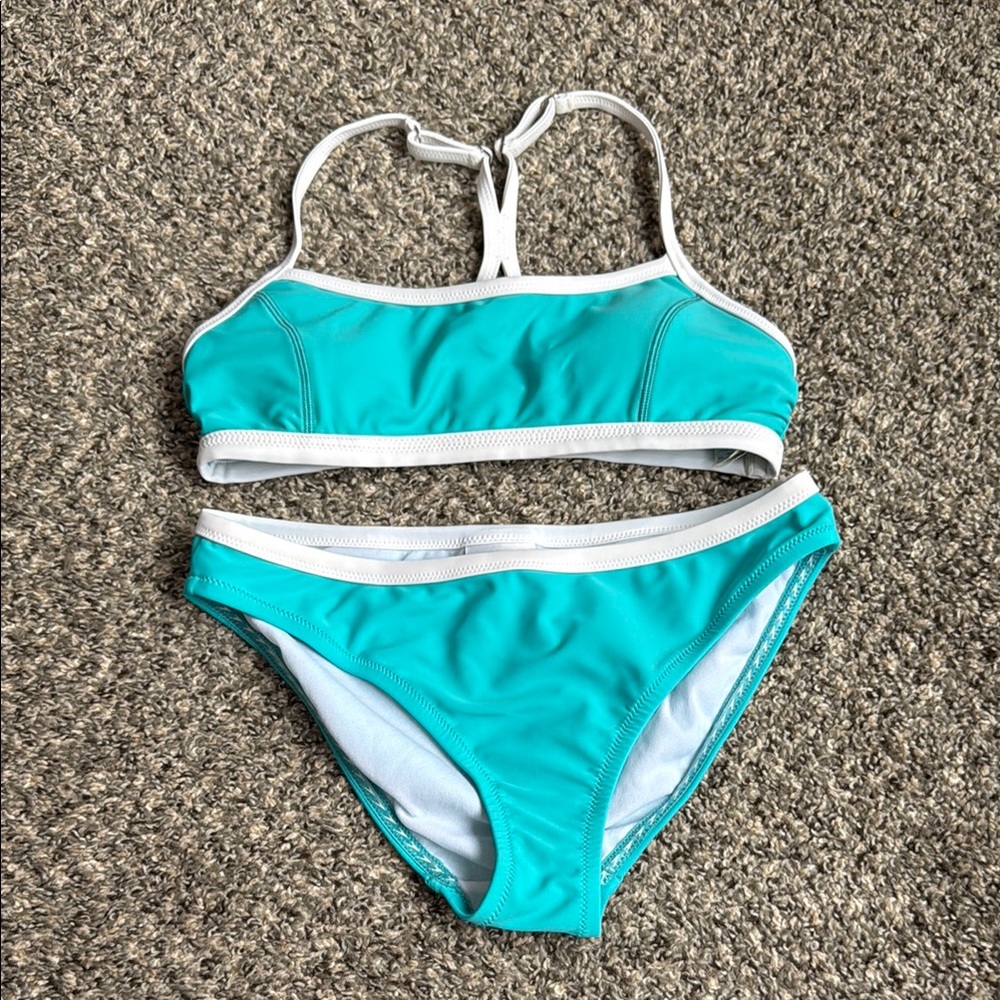 Speedo Turquoise and White Bikini Set